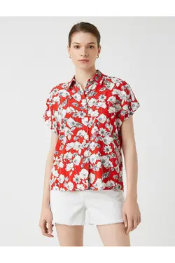 پیراهن گلدار آستین کوتاه - یاری شاپ