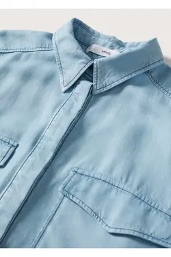 پیراهن لیوسل آبی زنانه - یاری شاپ