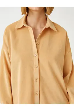 پیراهن مخمل دکمه دار - یاری شاپ