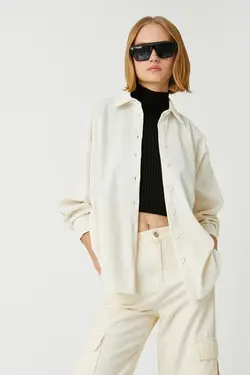 پیراهن مخمل دکمه دار زنانه 3wak60004pw - یاری شاپ