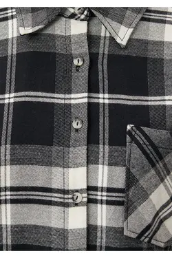 پیراهن مشکی چهارخانه Loose Fit / Loose Fit 122870-82503 - یاری شاپ