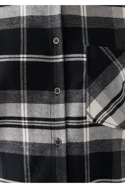 پیراهن مشکی چهارخانه Loose Fit / Loose Fit 122870-82503 - یاری شاپ