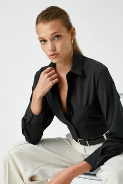 پیراهن مشکی زنانه 3WAK60032UW - یاری شاپ