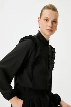 پیراهن مشکی زنانه 4WAK60505UW - یاری شاپ