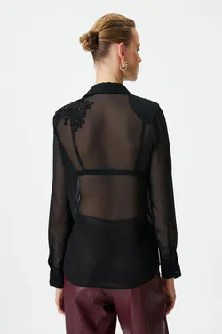 پیراهن مشکی زنانه 4WAK60511UW - یاری شاپ