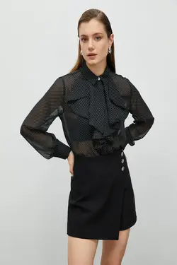 پیراهن مشکی زنانه طرح دار - یاری شاپ