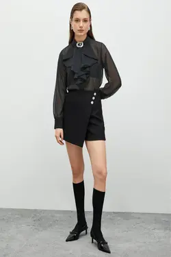 پیراهن مشکی زنانه طرح دار - یاری شاپ