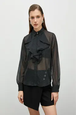 پیراهن مشکی زنانه طرح دار - یاری شاپ