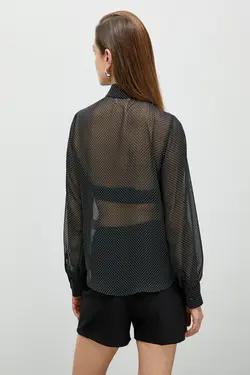 پیراهن مشکی زنانه طرح دار - یاری شاپ