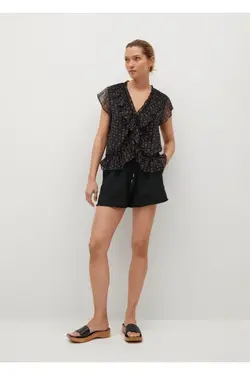 پیراهن مشکی زنانه طرح دار و ژولیده - یاری شاپ