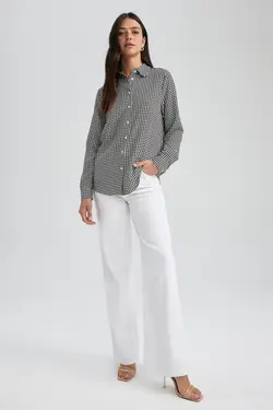 پیراهن معمولی پیراهن آستین بلند یقه - یاری شاپ