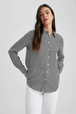 پیراهن معمولی پیراهن آستین بلند یقه - یاری شاپ