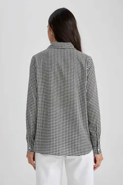 پیراهن معمولی پیراهن آستین بلند یقه - یاری شاپ