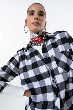 پیراهن معمولی پیراهن آستین بلند یقه - یاری شاپ