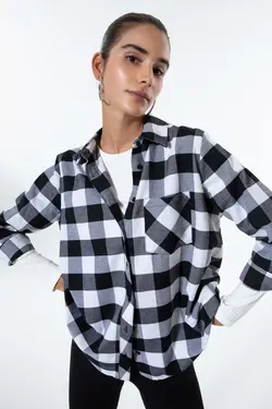 پیراهن معمولی پیراهن آستین بلند یقه - یاری شاپ