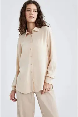 پیراهن معمولی پیراهن آستین بلند یقه - یاری شاپ