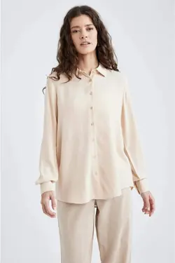 پیراهن معمولی پیراهن آستین بلند یقه - یاری شاپ