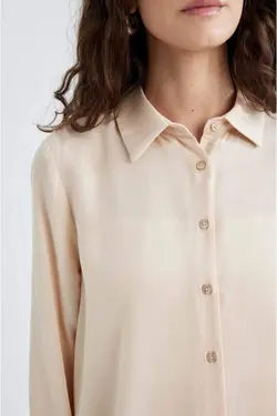 پیراهن معمولی پیراهن آستین بلند یقه - یاری شاپ