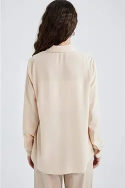 پیراهن معمولی پیراهن آستین بلند یقه - یاری شاپ