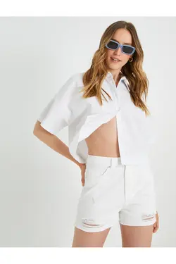 پیراهن نخی آستین کوتاه - یاری شاپ