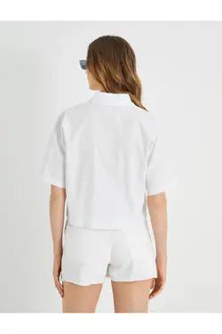 پیراهن نخی آستین کوتاه - یاری شاپ