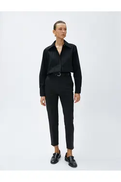 پیراهن نخی با جزئیات دوخت Relax Fit - یاری شاپ