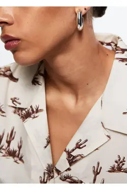 پیراهن نخی طرح دار - یاری شاپ