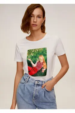 پیراهن نخی طرح دار سفید زنانه 67025963 - یاری شاپ