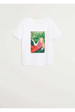 پیراهن نخی طرح دار سفید زنانه 67025963 - یاری شاپ