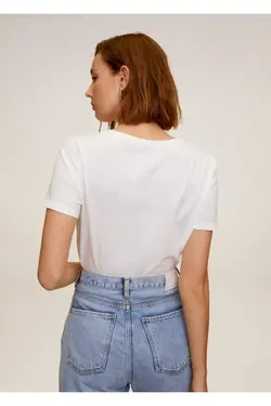 پیراهن نخی طرح دار سفید زنانه 67025963 - یاری شاپ