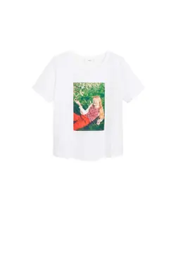 پیراهن نخی طرح دار سفید زنانه 67025963 - یاری شاپ