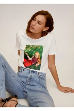 پیراهن نخی طرح دار سفید زنانه 67025963 - یاری شاپ