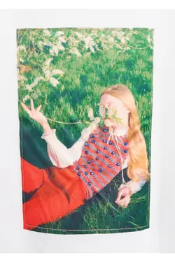 پیراهن نخی طرح دار سفید زنانه 67025963 - یاری شاپ