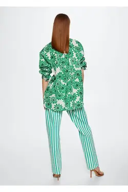 پیراهن نخی طرح دار گلدار - یاری شاپ