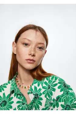 پیراهن نخی طرح دار گلدار - یاری شاپ