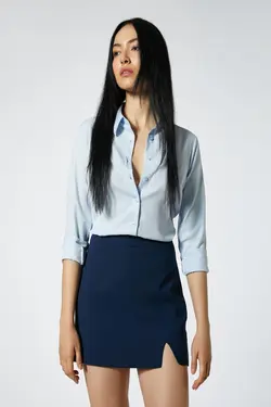 پیراهن نیلی روشن زنانه - یاری شاپ