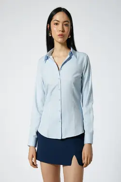 پیراهن نیلی روشن زنانه - یاری شاپ