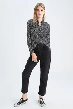 پیراهن ویسکوز طرح دار منظم - یاری شاپ