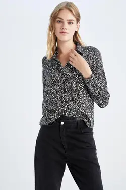 پیراهن ویسکوز طرح دار منظم - یاری شاپ