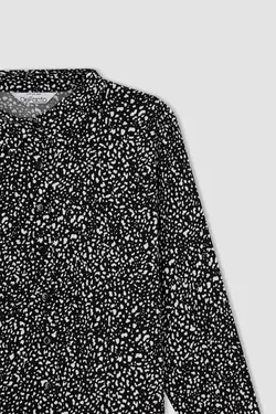 پیراهن ویسکوز طرح دار منظم - یاری شاپ