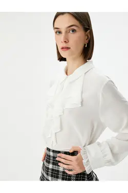 پیراهن یقه آستین بلند دکمه دار - یاری شاپ