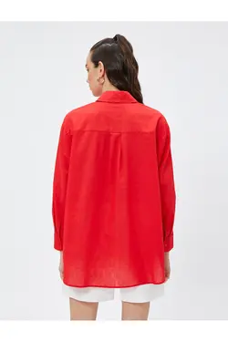 پیراهن یقه استاندارد پیراهن ساده زنانه قرمز 3sak60019pw - یاری شاپ