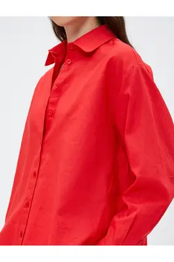 پیراهن یقه استاندارد پیراهن ساده زنانه قرمز 3sak60019pw - یاری شاپ