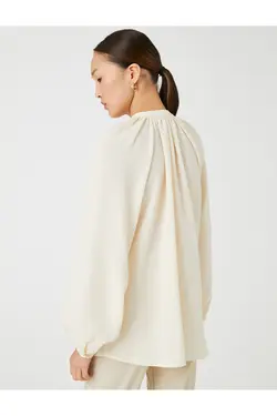 پیراهن یقه ای با آستین بلند دکمه دار - یاری شاپ