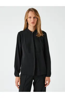 پیراهن یقه ای دقیق با دکمه های مخفی - یاری شاپ