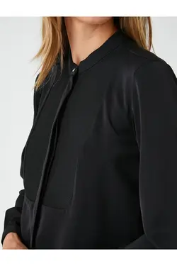 پیراهن یقه ای دقیق با دکمه های مخفی - یاری شاپ