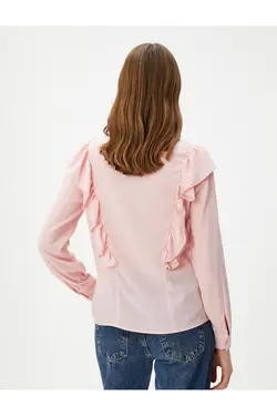 پیراهن یقه با آستین بلند دکمه دار - یاری شاپ