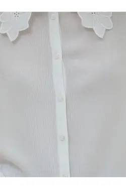 پیراهن یقه توری آستین نیم بادکنکی - یاری شاپ