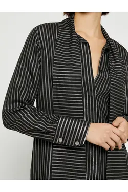 پیراهن یقه شال ژاکارد - یاری شاپ