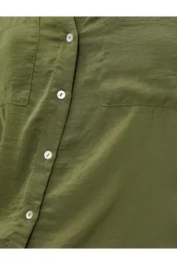 پیراهن یقه شیک با جیب و آستین تاشو - یاری شاپ